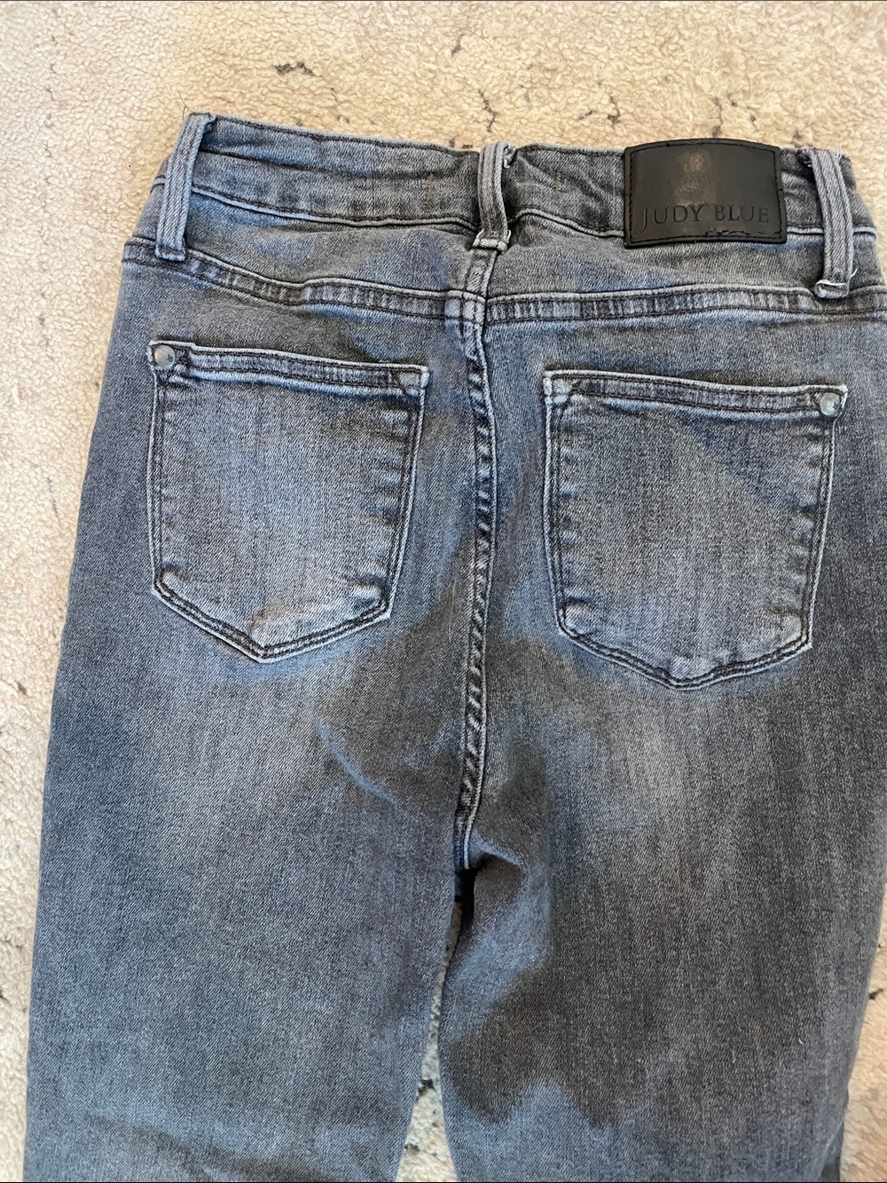 Judy Blue High-Rise Button-Fly Skinny Jeans - Charcoal Gray - Picture 4 of 14
